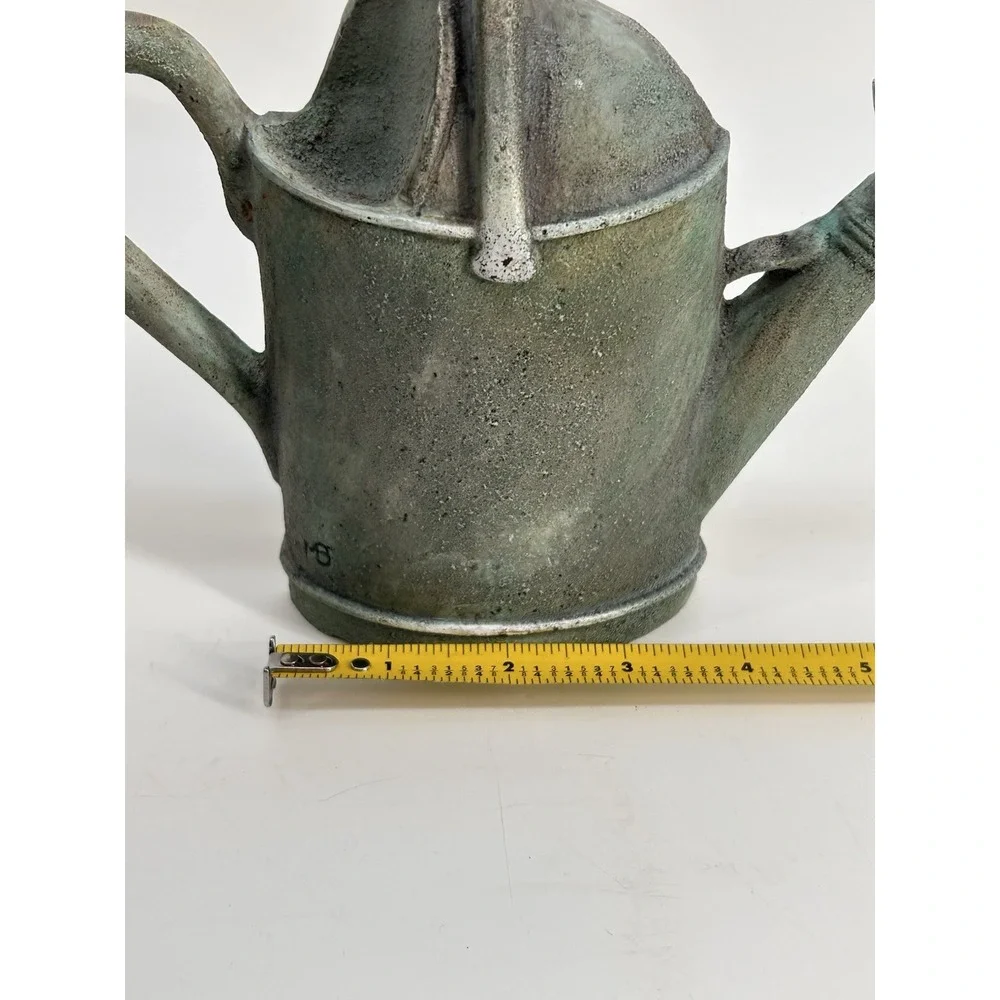 Vintage Marjolein Bastin Cast Iron Green Watering Can Doorstop 6.5